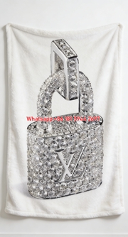 LV Crystal Padlock Flannel Throw Blanket 361